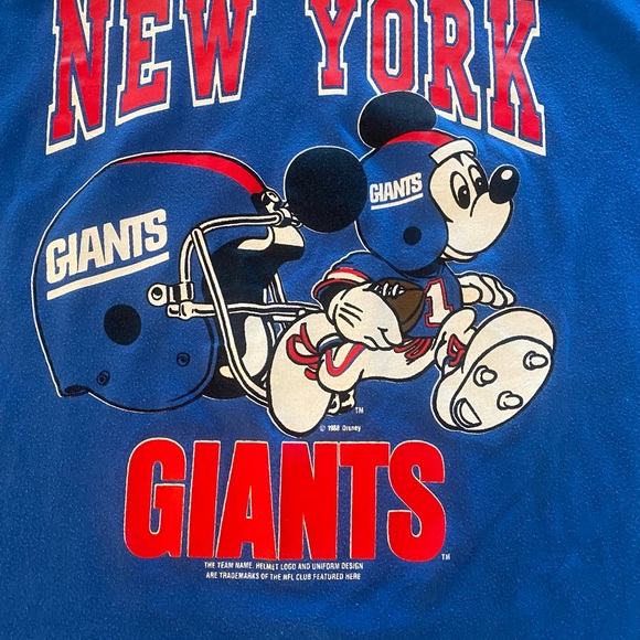 1988 New York Giants Mickey Mouse T-Shirt Size Medium - Picture 2 of 4